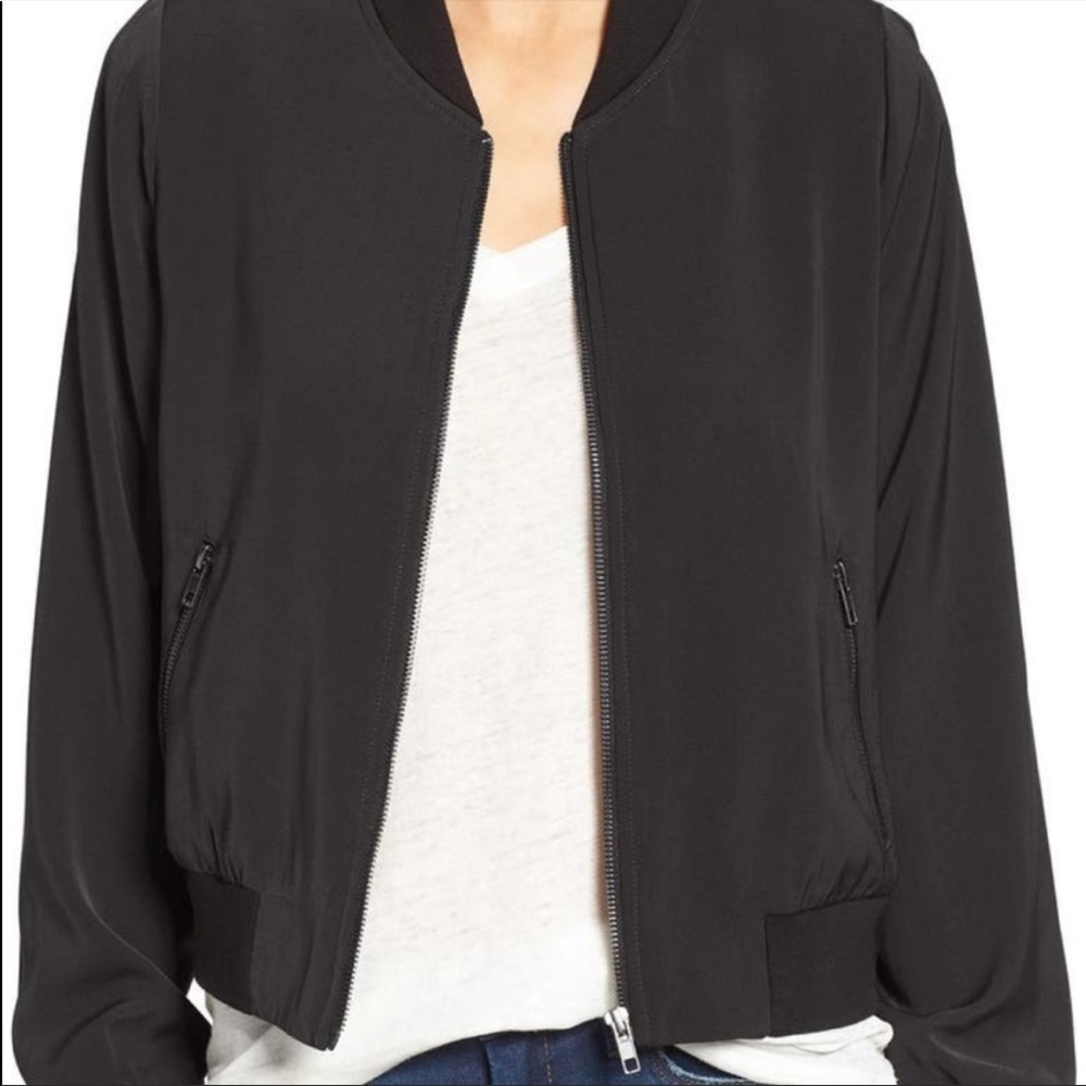 MURAL Smooth Black Bomber Jacket